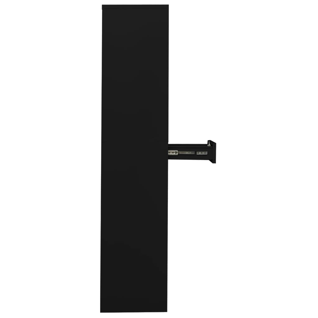 Toimistokaappi musta 90x40x180 cm teräs/karkaistu lasi - Sisustajankoti.fi