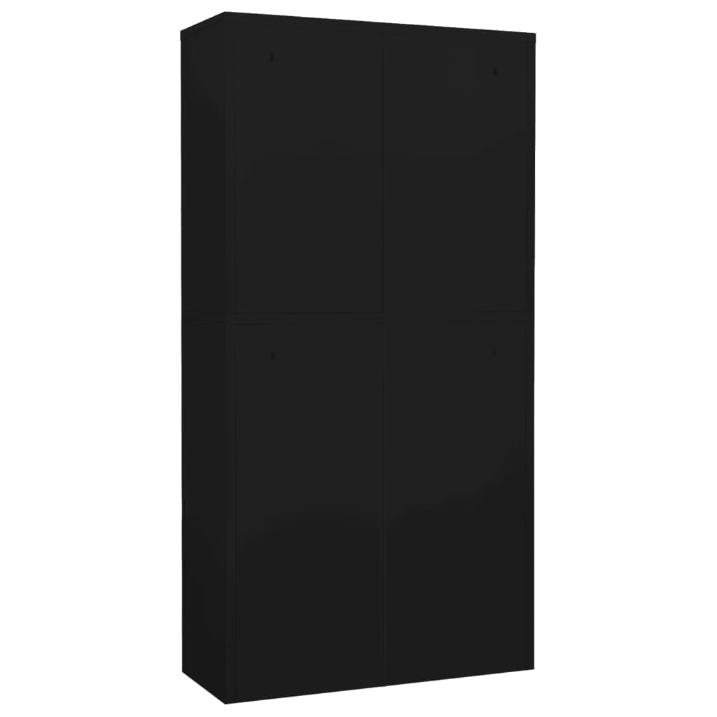 Toimistokaappi musta 90x40x180 cm teräs/karkaistu lasi - Sisustajankoti.fi