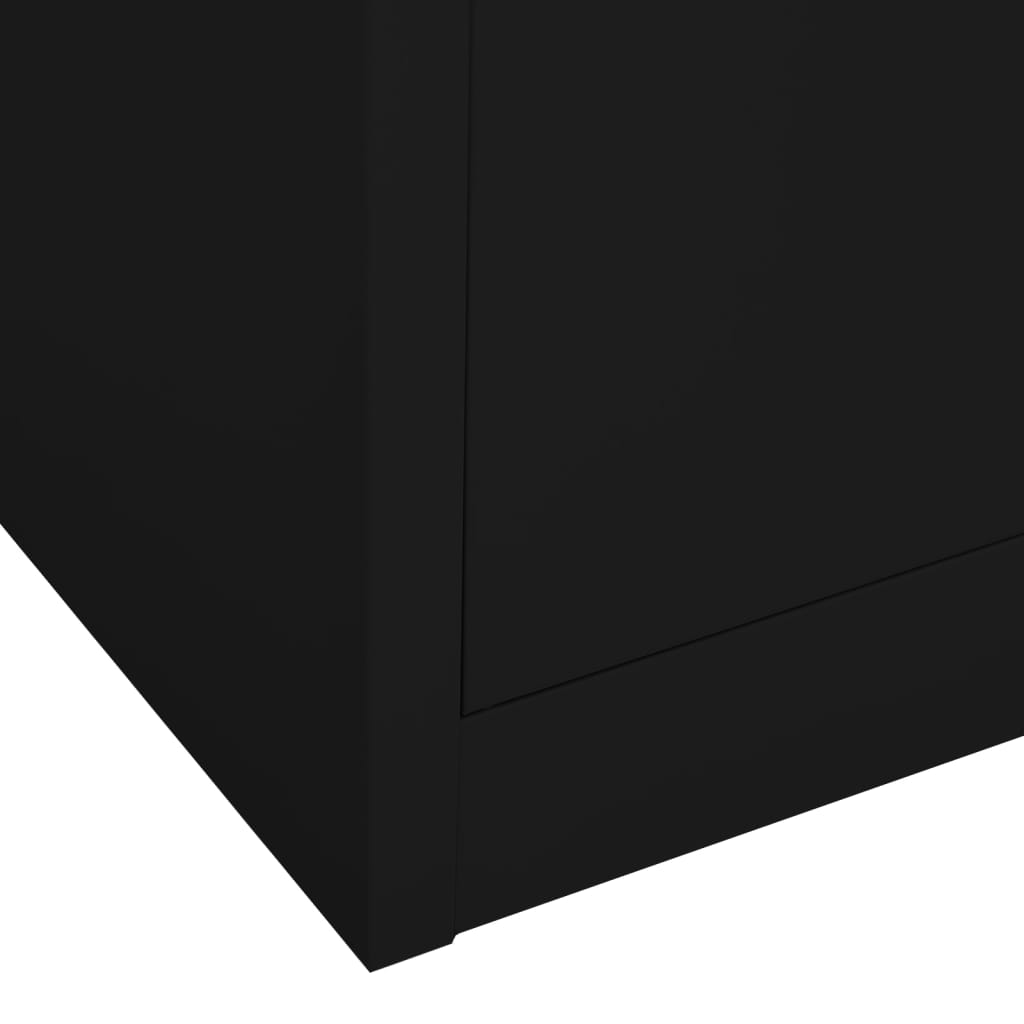 Toimistokaappi musta 90x40x180 cm teräs/karkaistu lasi - Sisustajankoti.fi
