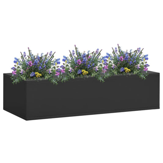 Toimiston kukkalaatikko antrasiitti 90x40x23 cm teräs - Sisustajankoti.fi