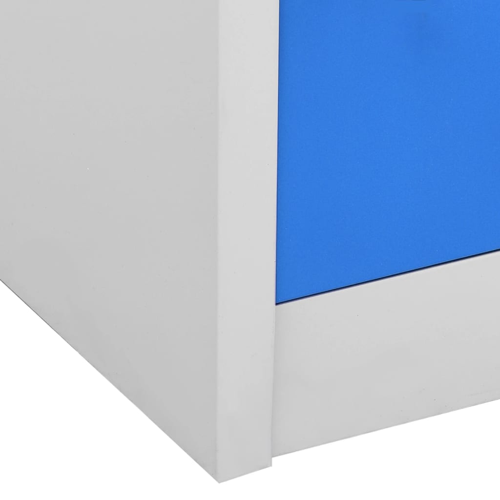 Pukukaappi vaaleanharmaa ja sininen 90x45x92,5 cm teräs - Sisustajankoti.fi