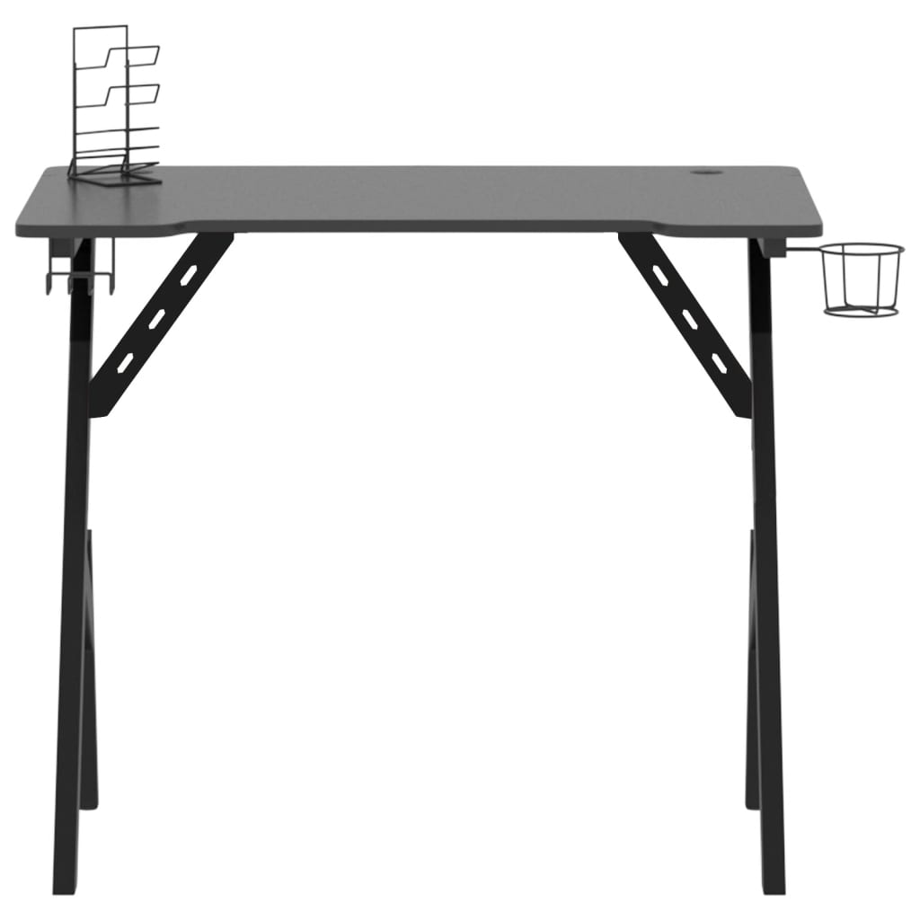 Pelipöytä Y-muotoisilla jaloilla musta 90x60x75 cm - Sisustajankoti.fi