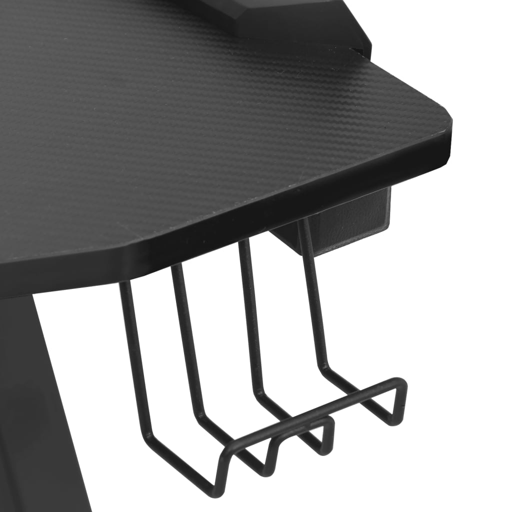 Pelipöytä LED-valot ja Y-muoto musta 110x60x75 cm - Sisustajankoti.fi