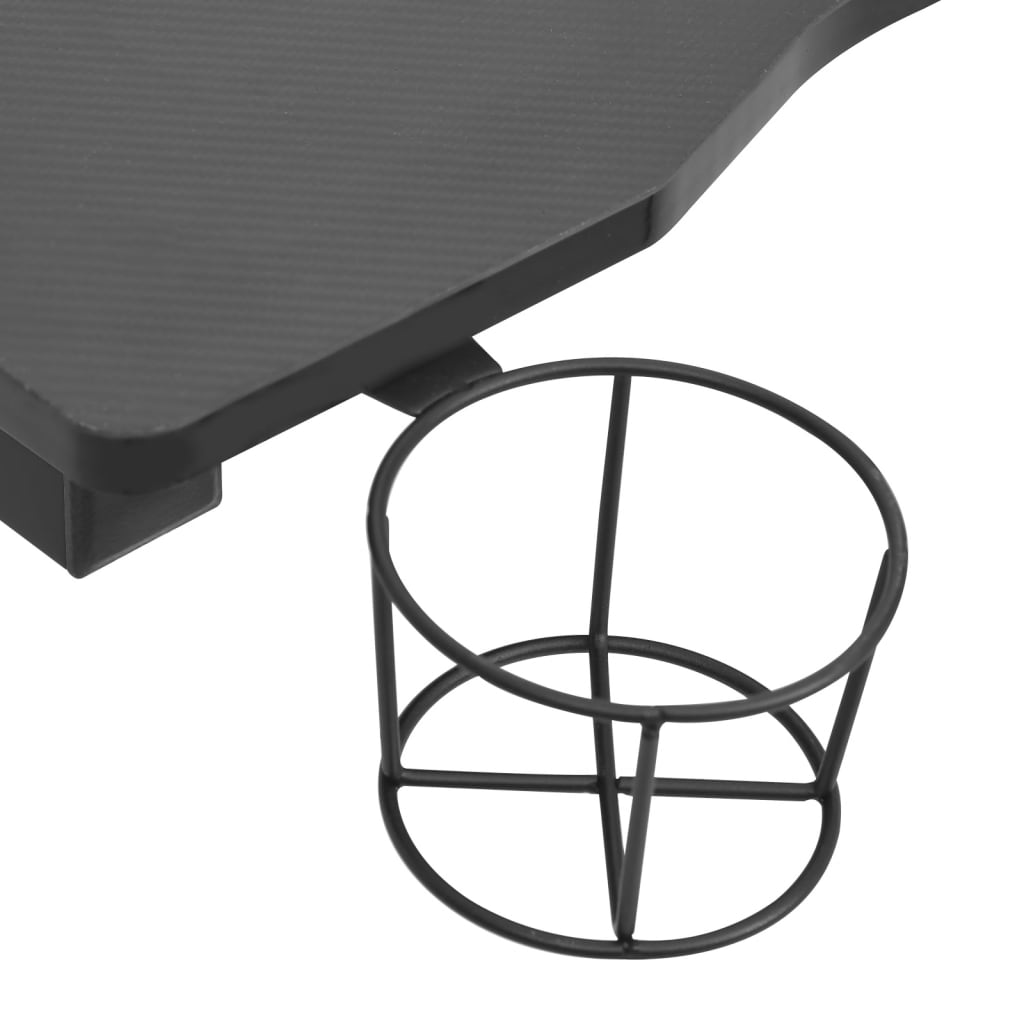 Pelipöytä LED-valot ja Y-muoto musta 110x60x75 cm - Sisustajankoti.fi