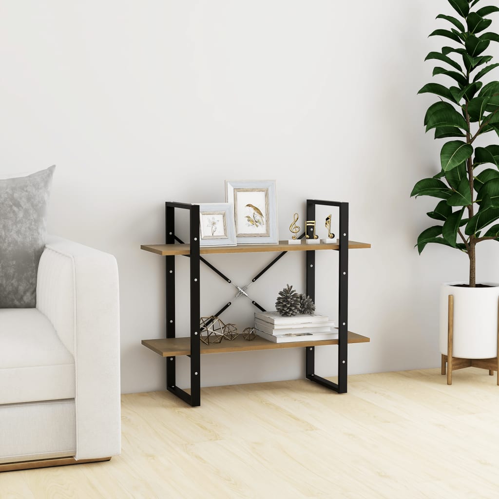 2-tasoinen kirjahylly ruskea 80x30x70 cm täysi mänty - Sisustajankoti.fi