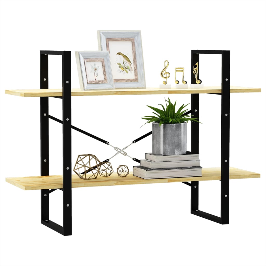 2-tasoinen kirjahylly 100x30x70 cm täysi mänty - Sisustajankoti.fi