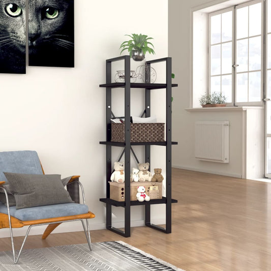 3-tasoinen kirjahylly musta 40x30x105 cm lastulevy - Sisustajankoti.fi