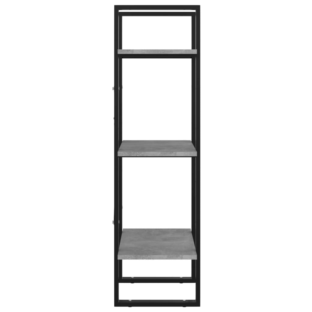 3-tasoinen kirjahylly betoninharmaa 40x30x105 cm lastulevy - Sisustajankoti.fi