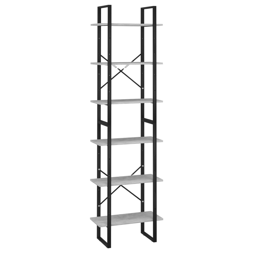 Säilytyshylly betoninharmaa 60x30x210 cm tekninen puu - Sisustajankoti.fi
