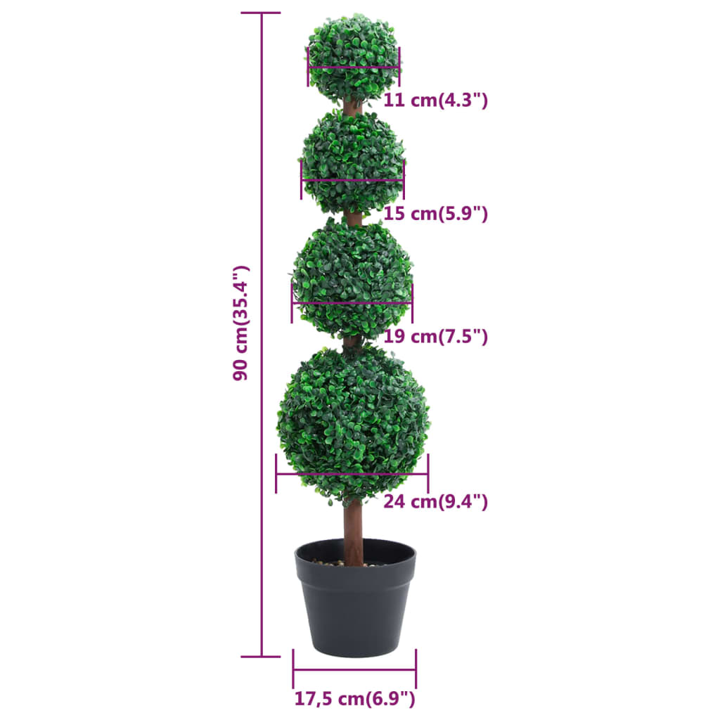 Tekokasvi puksipuu ruukulla pallonmuotoinen vihreä 90 cm - Sisustajankoti.fi