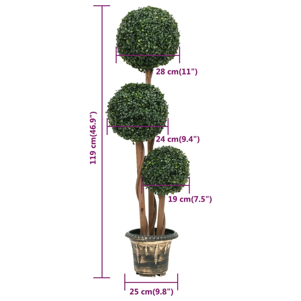 Tekokasvi puksipuu ruukulla pallonmuotoinen vihreä 119 cm - Sisustajankoti.fi