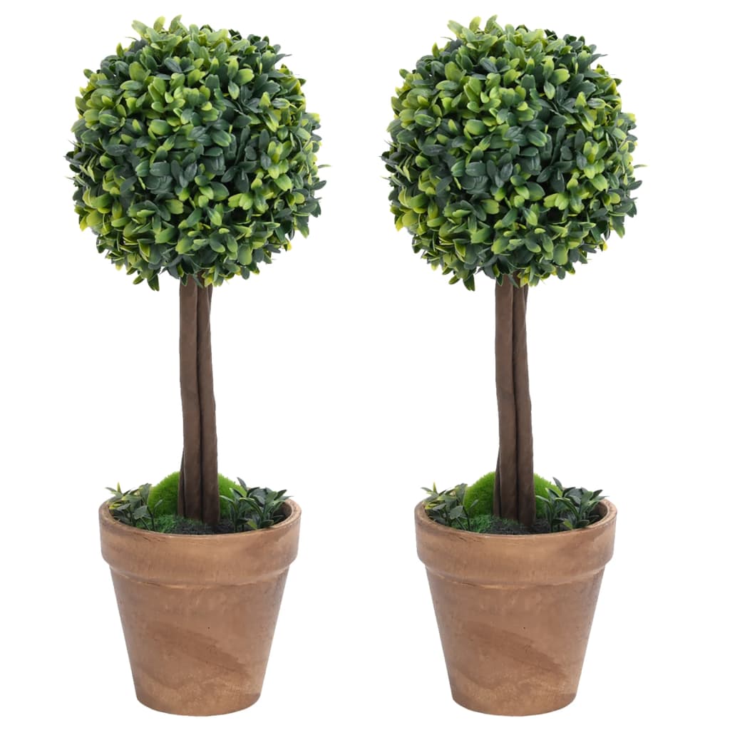 Keinotekoinen puksipuukasvi ruukussa 2 kpl vihreä pallo 33 cm - Sisustajankoti.fi