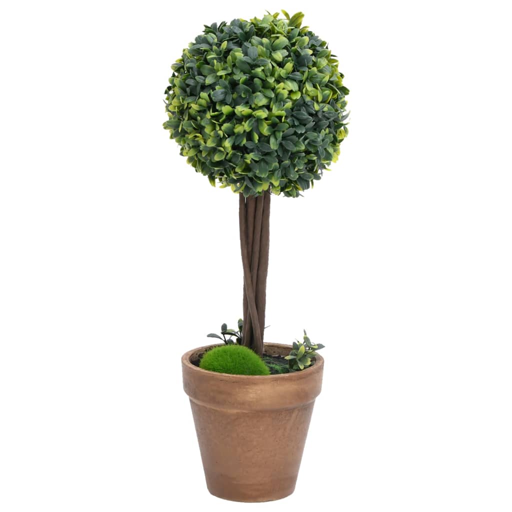 Keinotekoinen puksipuukasvi ruukussa 2 kpl vihreä pallo 41 cm - Sisustajankoti.fi