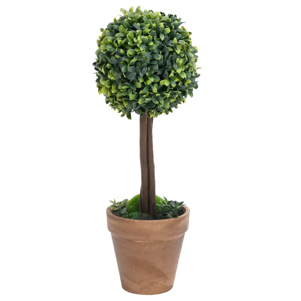 Keinotekoinen puksipuukasvi ruukussa 2 kpl vihreä pallo 56 cm - Sisustajankoti.fi