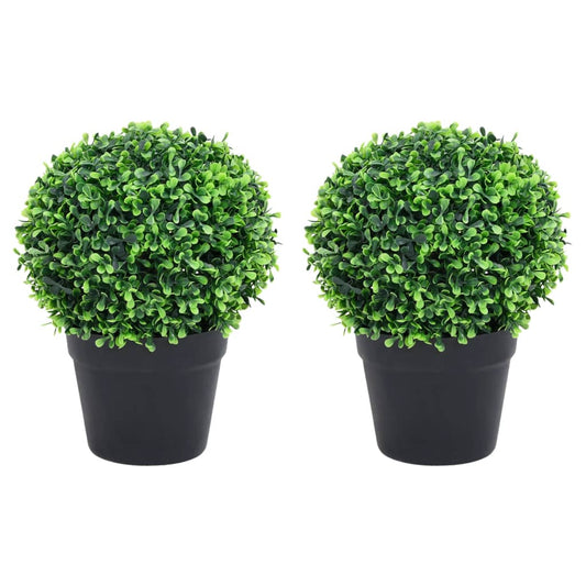 Keinotekoinen puksipuukasvi ruukussa 2 kpl vihreä pallo 32 cm - Sisustajankoti.fi