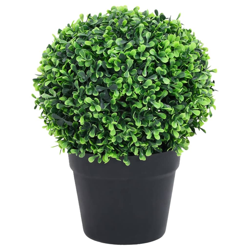 Keinotekoinen puksipuukasvi ruukussa 2 kpl vihreä pallo 32 cm - Sisustajankoti.fi