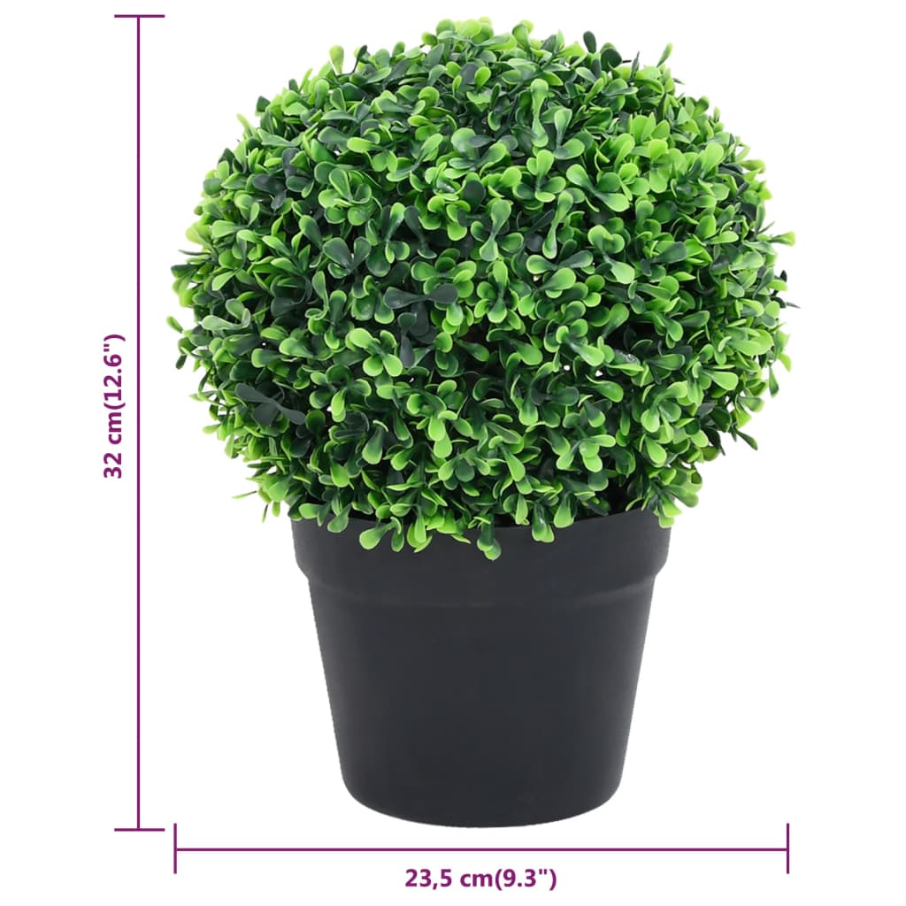 Keinotekoinen puksipuukasvi ruukussa 2 kpl vihreä pallo 32 cm - Sisustajankoti.fi
