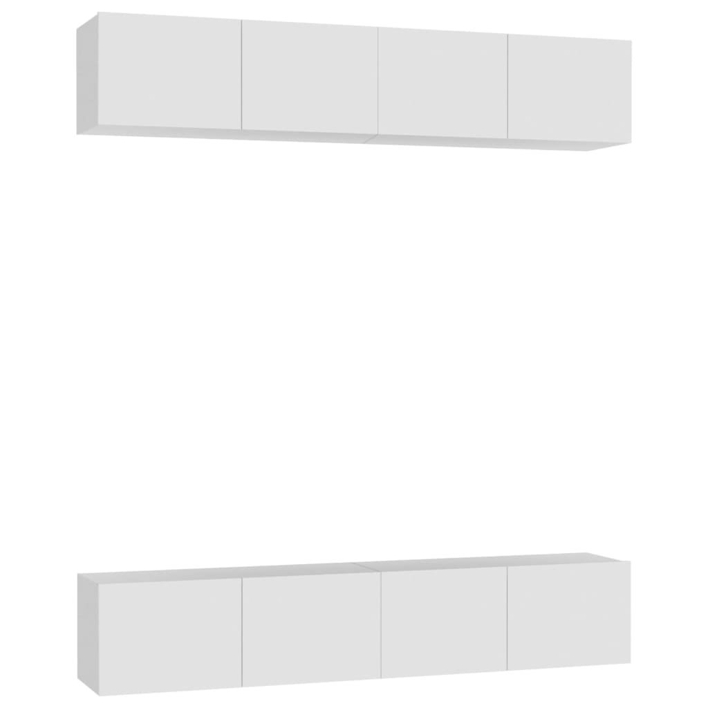 TV-tasot 4 kpl valkoinen 80x30x30 cm lastulevy - Sisustajankoti.fi