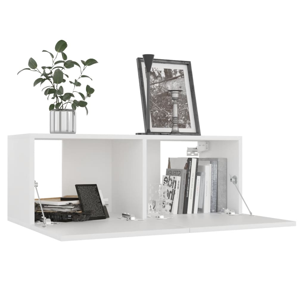 TV-tasot 4 kpl valkoinen 80x30x30 cm lastulevy - Sisustajankoti.fi