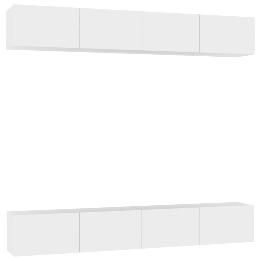 TV-tasot 4 kpl valkoinen 100x30x30 cm lastulevy - Sisustajankoti.fi