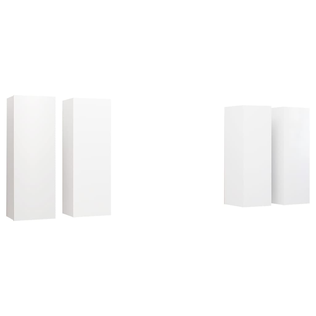 TV-tasot 4 kpl valkoinen 30,5x30x90 cm lastulevy - Sisustajankoti.fi