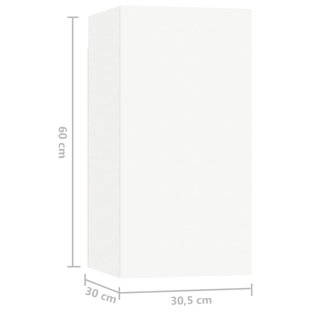 TV-tasot 7 kpl valkoinen 30,5x30x60 cm lastulevy - Sisustajankoti.fi