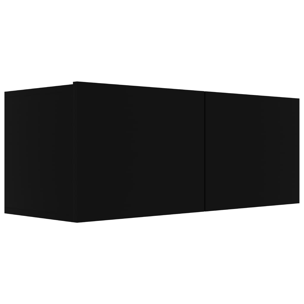 TV-tasot 4 kpl musta 80x30x30 cm lastulevy - Sisustajankoti.fi