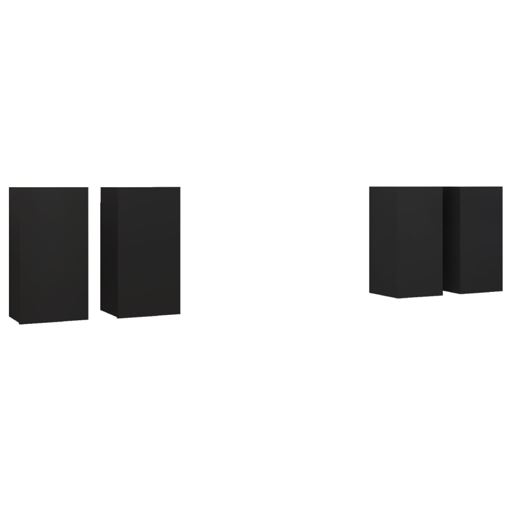 TV-tasot 4 kpl musta 30,5x30x60 cm lastulevy - Sisustajankoti.fi
