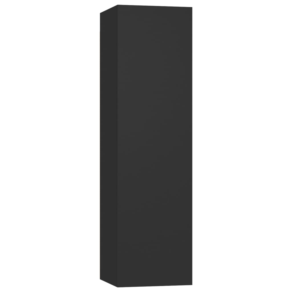 TV-tasot 4 kpl musta 30,5x30x110 cm lastulevy - Sisustajankoti.fi