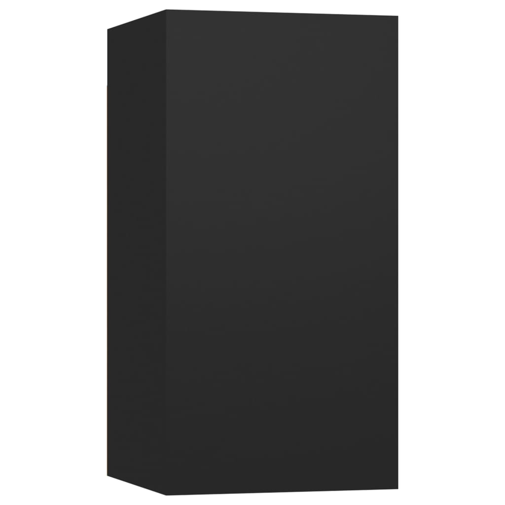 TV-tasot 7 kpl musta 30,5x30x60 cm lastulevy - Sisustajankoti.fi