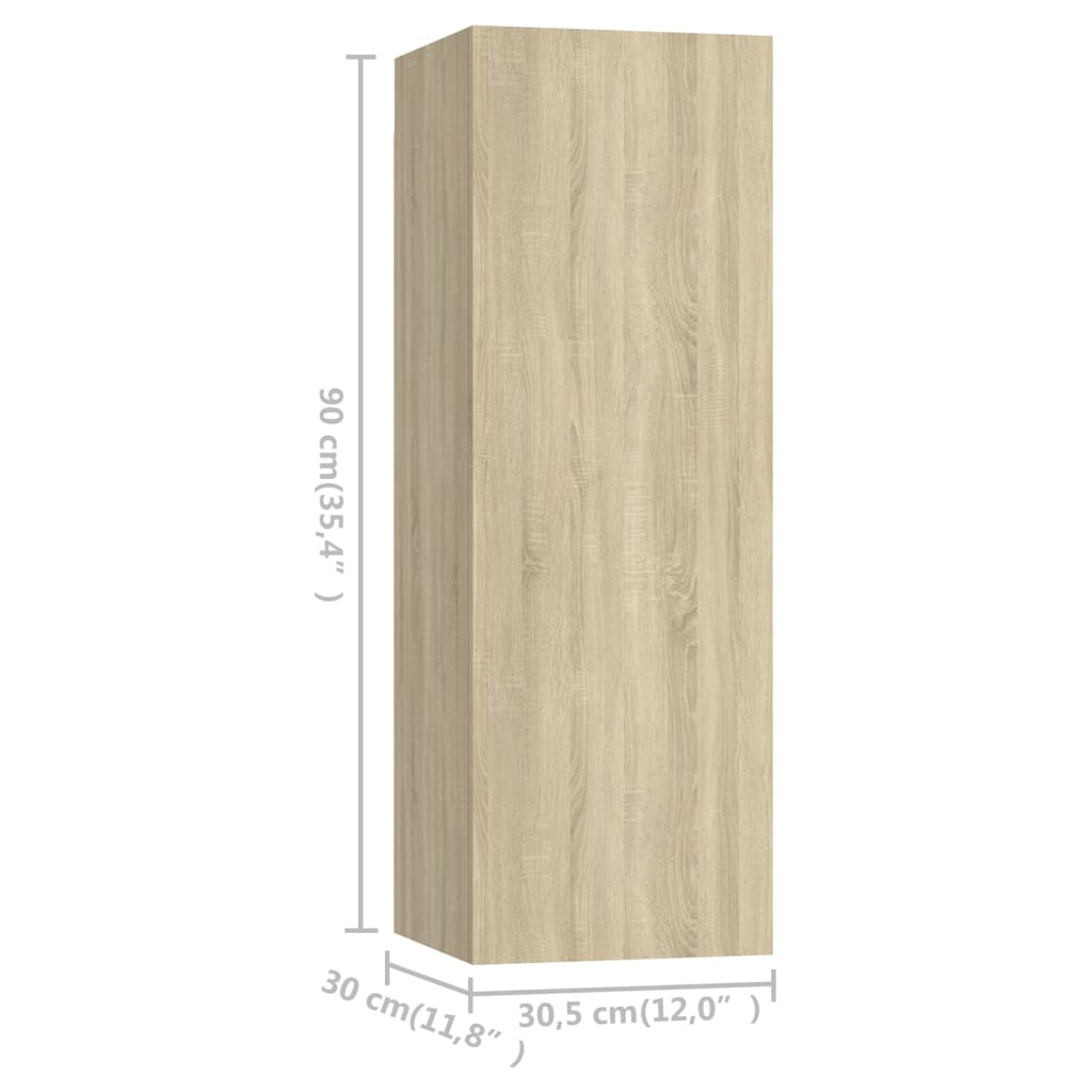 TV-tasot 4 kpl Sonoma-tammi 30,5x30x90 cm lastulevy - Sisustajankoti.fi
