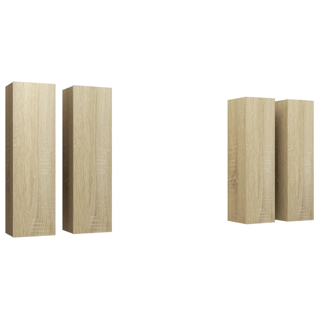 TV-tasot 4 kpl Sonoma-tammi 30,5x30x110 cm lastulevy - Sisustajankoti.fi
