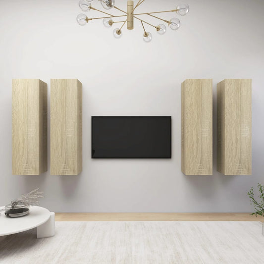 TV-tasot 4 kpl Sonoma-tammi 30,5x30x110 cm lastulevy - Sisustajankoti.fi