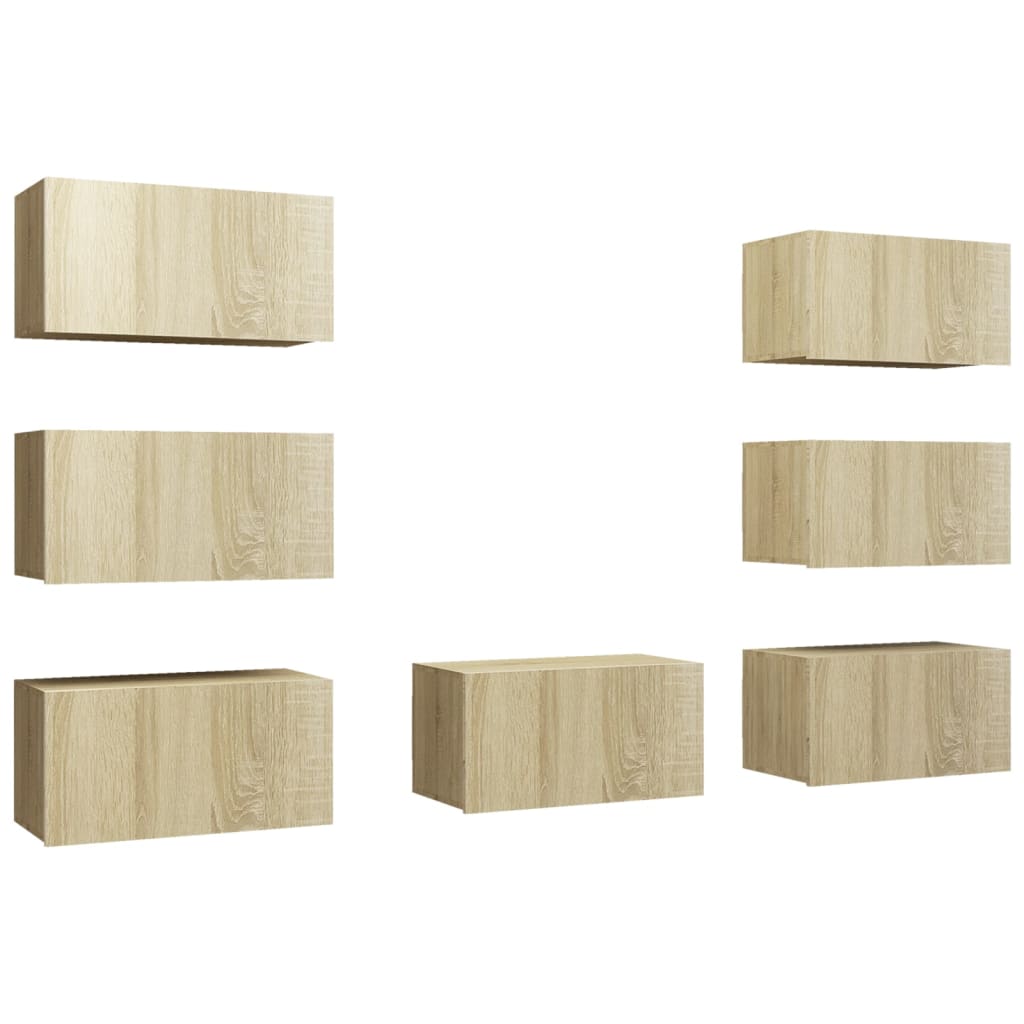TV-tasot 7 kpl Sonoma-tammi 30,5x30x60 cm lastulevy - Sisustajankoti.fi
