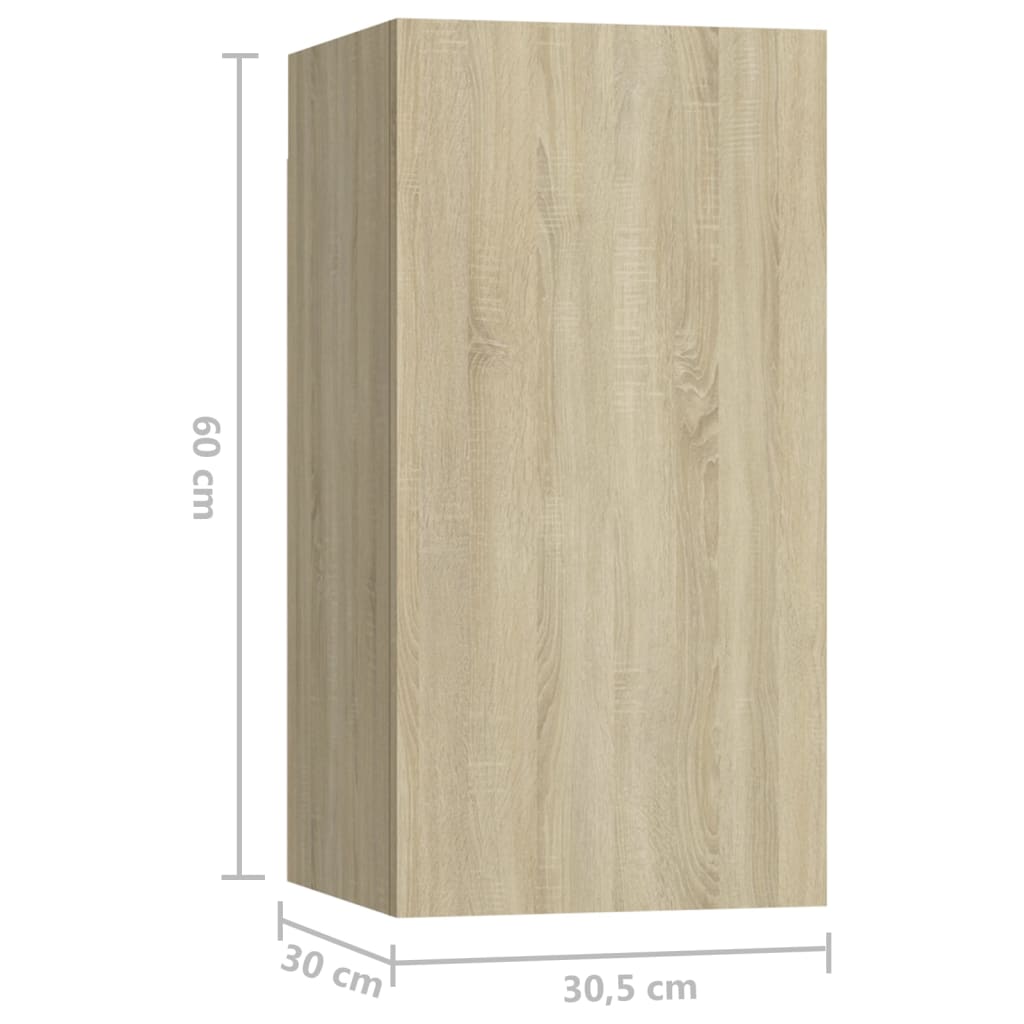 TV-tasot 7 kpl Sonoma-tammi 30,5x30x60 cm lastulevy - Sisustajankoti.fi