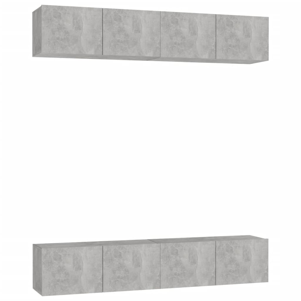 TV-tasot 4 kpl betoninharmaa 80x30x30 cm lastulevy - Sisustajankoti.fi