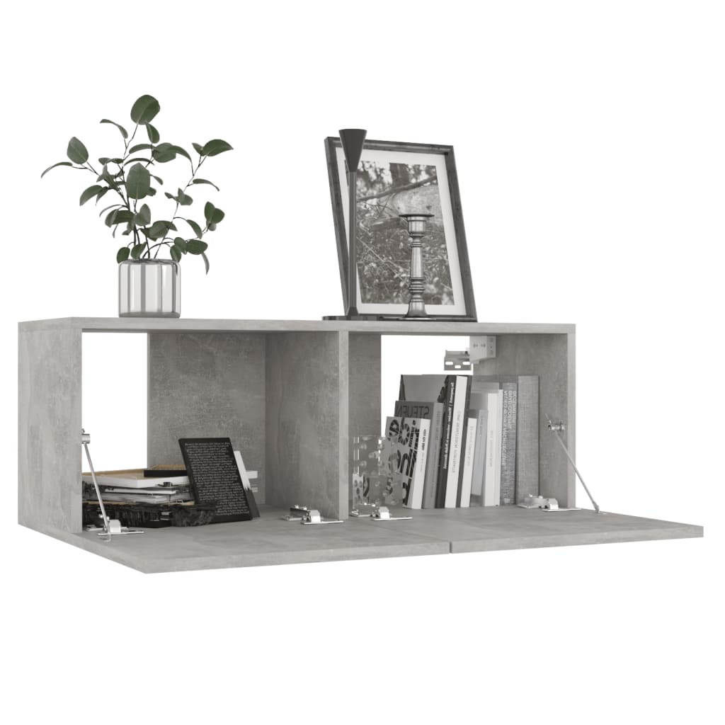 TV-tasot 4 kpl betoninharmaa 80x30x30 cm lastulevy - Sisustajankoti.fi