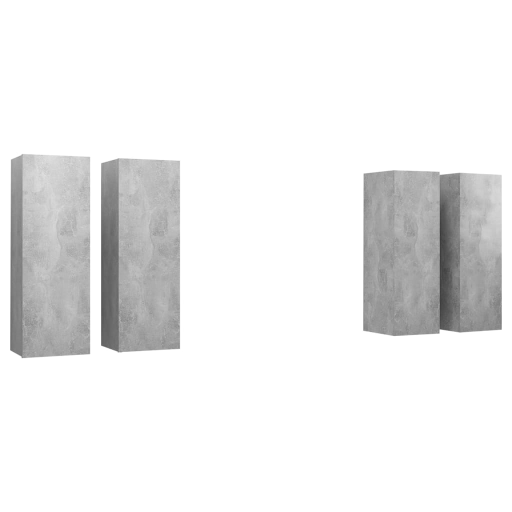 TV-tasot 4 kpl betoninharmaa 30,5x30x90 cm lastulevy - Sisustajankoti.fi