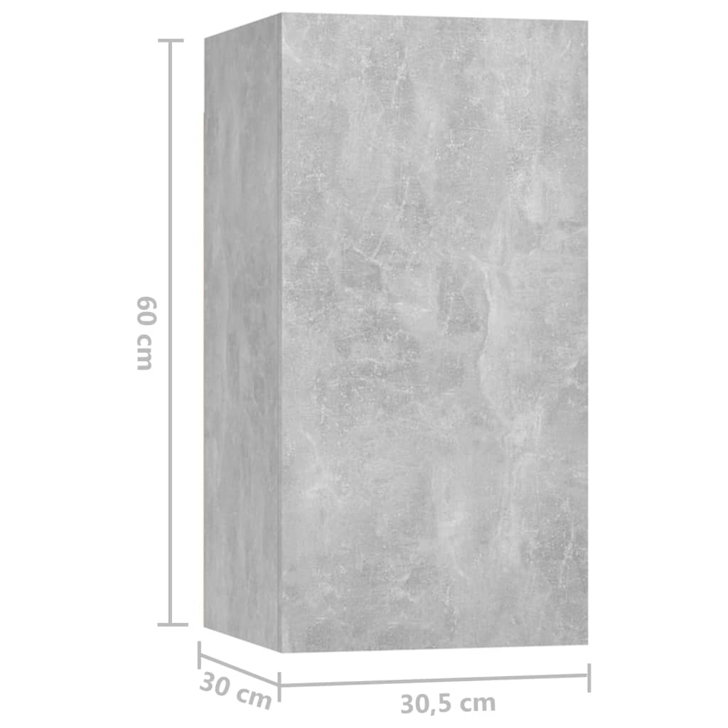 TV-tasot 7 kpl betoninharmaa 30,5x30x60 cm lastulevy - Sisustajankoti.fi