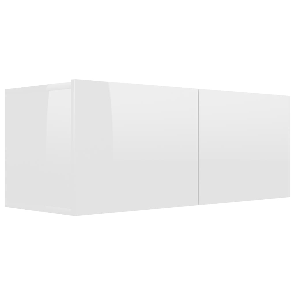 TV-tasot 4 kpl korkeakiilto valkoinen 80x30x30 cm lastulevy - Sisustajankoti.fi