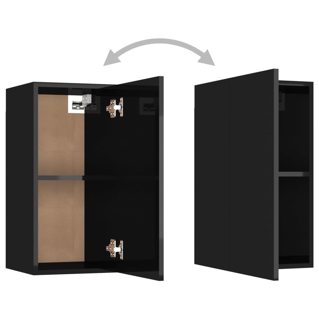 TV-tasot 7 kpl korkeakiilto musta 30,5x30x60 cm lastulevy - Sisustajankoti.fi