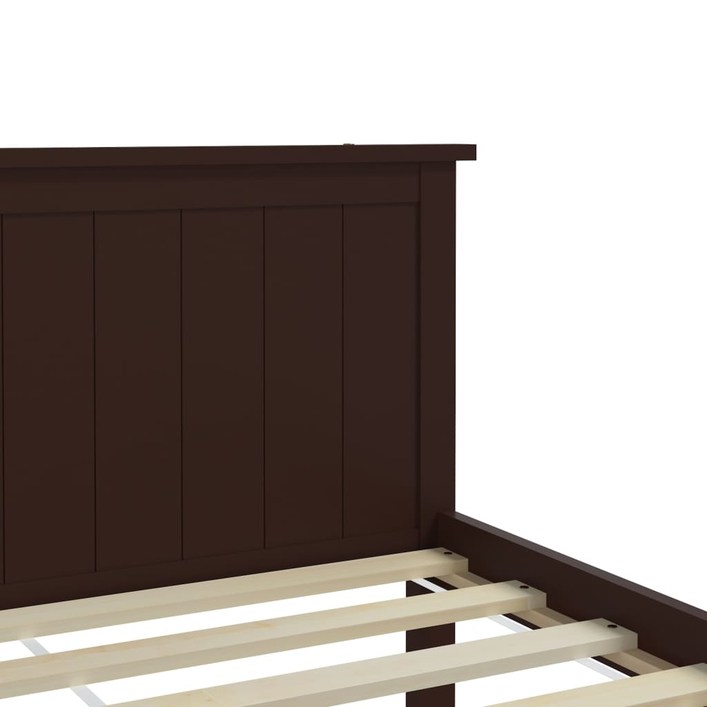 Sängynrunko tummanruskea täysi mänty 200x200 cm - Sisustajankoti.fi