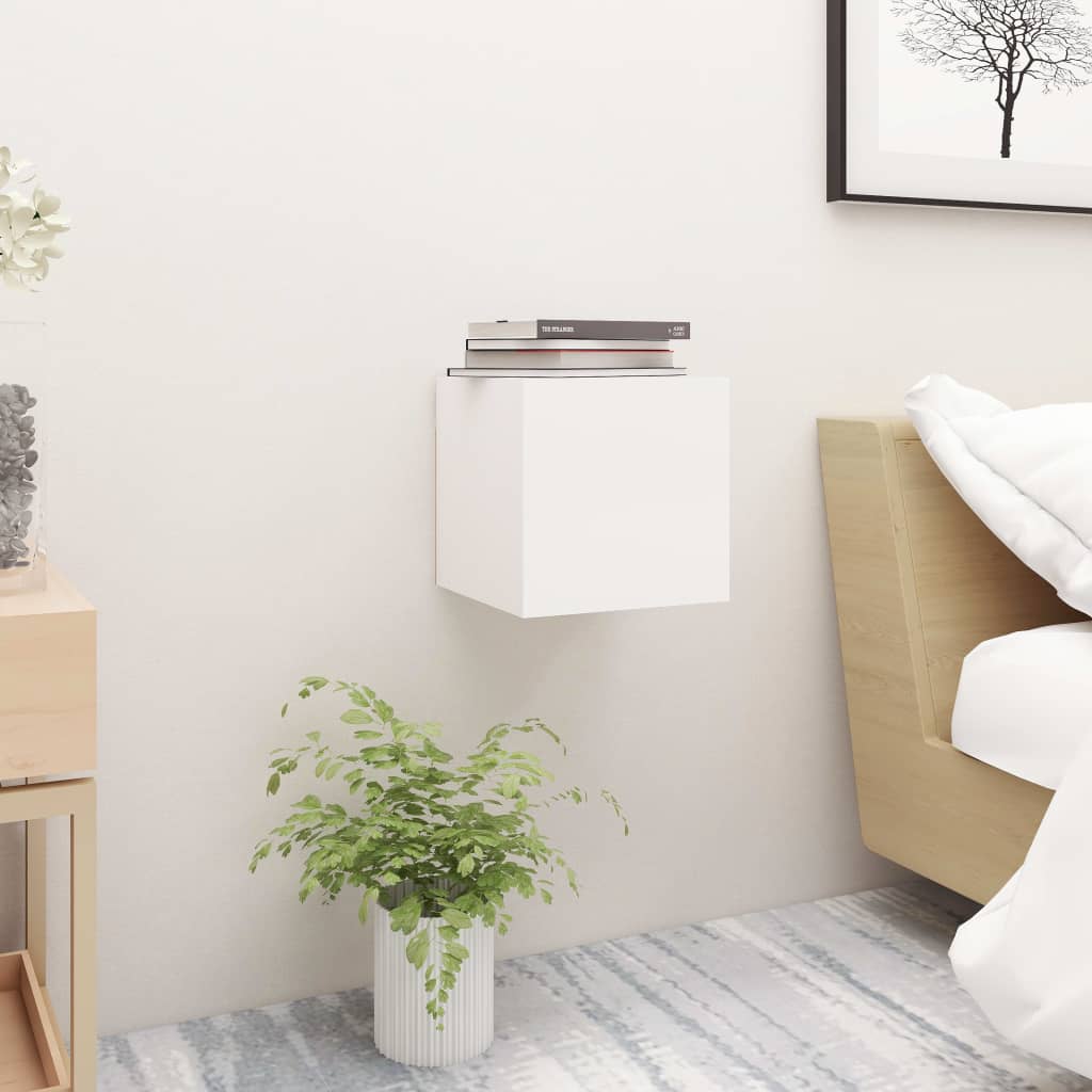 Yöpöydät 2 kpl valkoinen 30,5x30x30 cm lastulevy - Sisustajankoti.fi