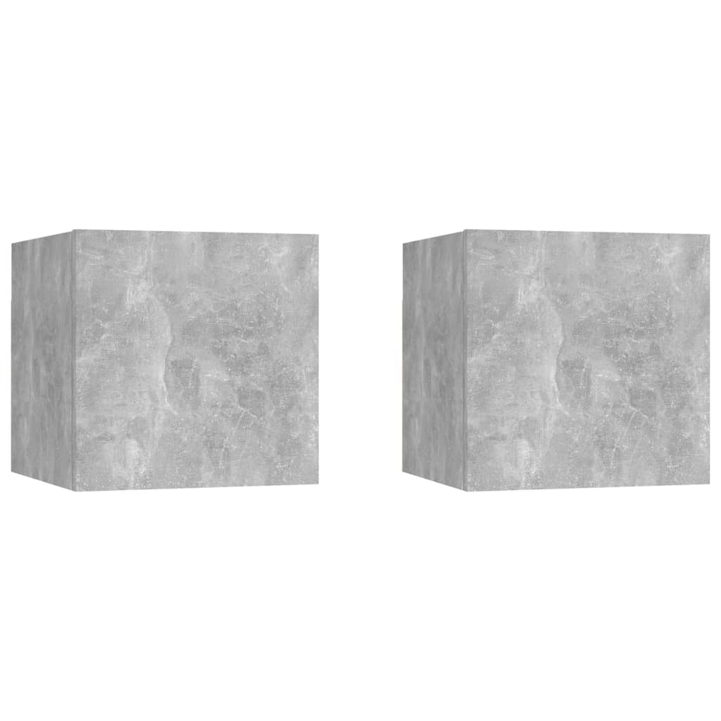 Yöpöydät 2 kpl betoninharmaa 30,5x30x30 cm lastulevy - Sisustajankoti.fi
