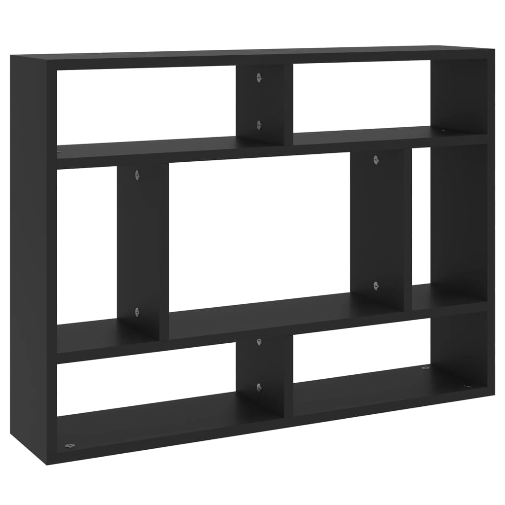Seinähylly musta 75x16x55 cm lastulevy - Sisustajankoti.fi