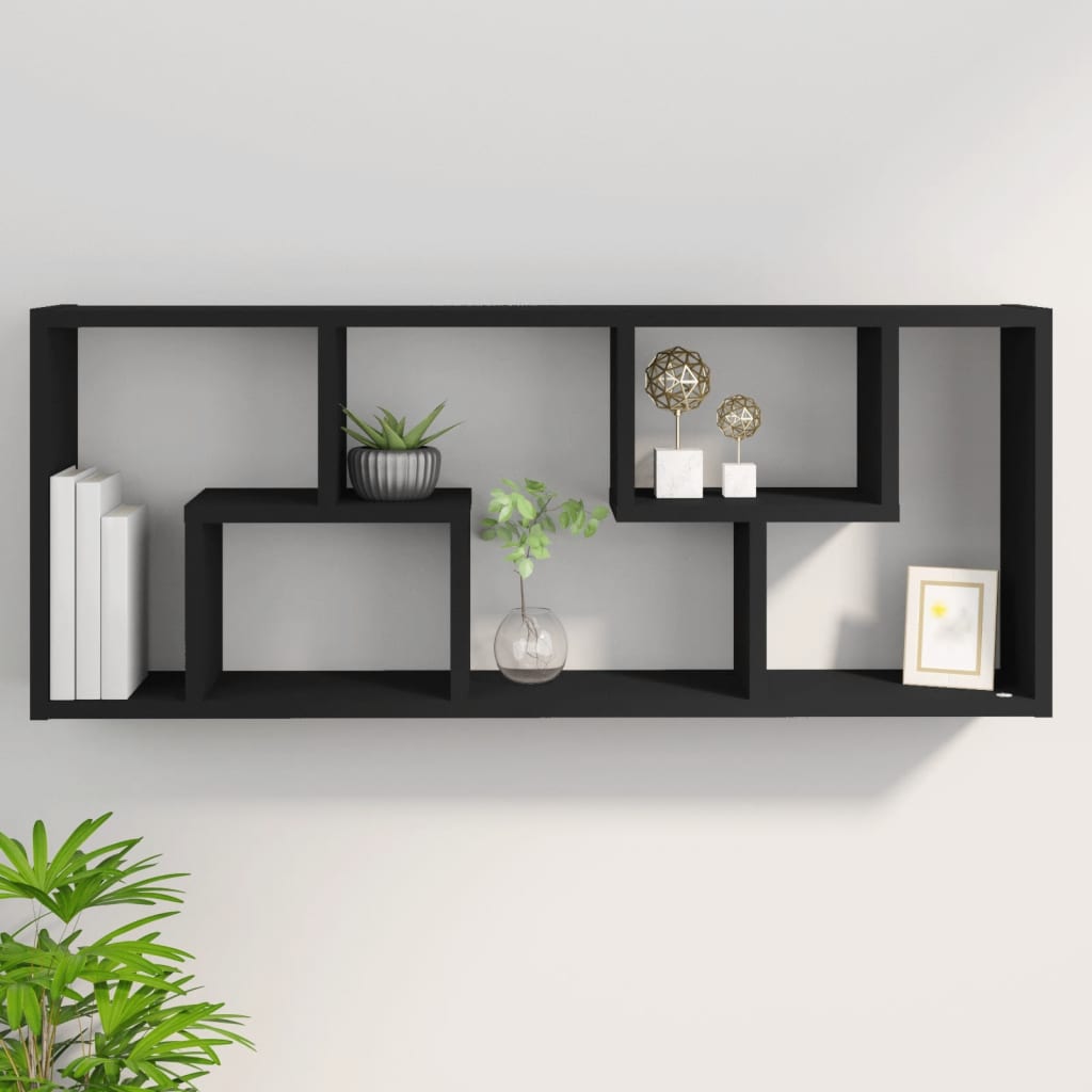 Seinähylly musta 36x16x90 cm - Sisustajankoti.fi