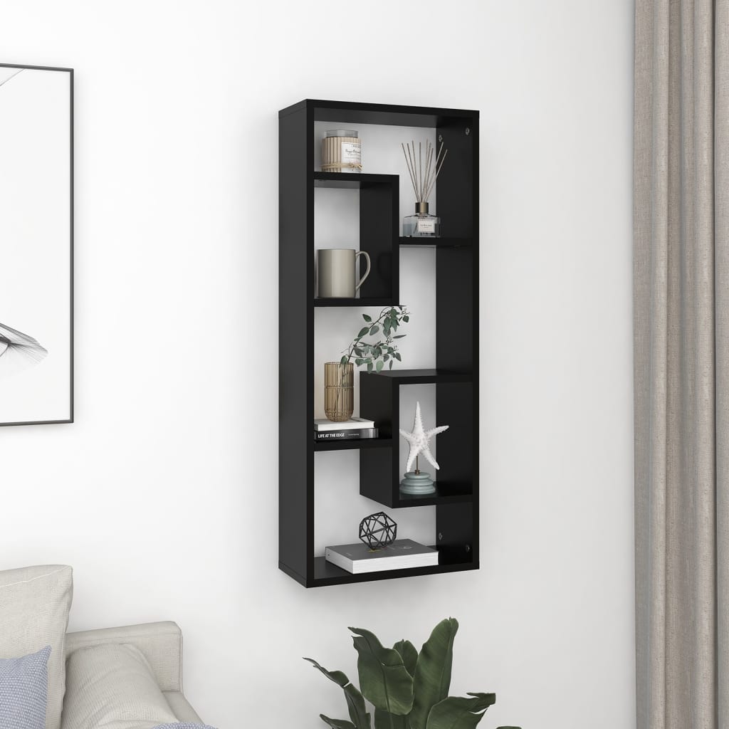 Seinähylly musta 36x16x90 cm - Sisustajankoti.fi