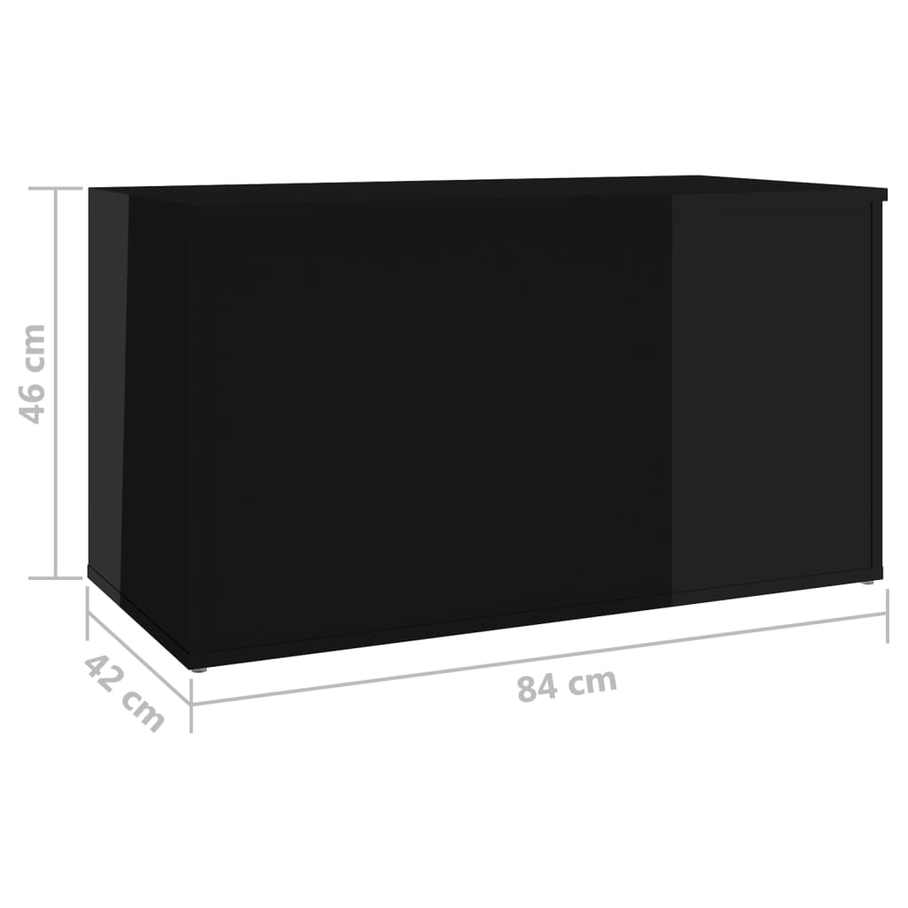 Säilytysarkku korkeakiilto musta 84x42x46 cm lastulevy - Sisustajankoti.fi