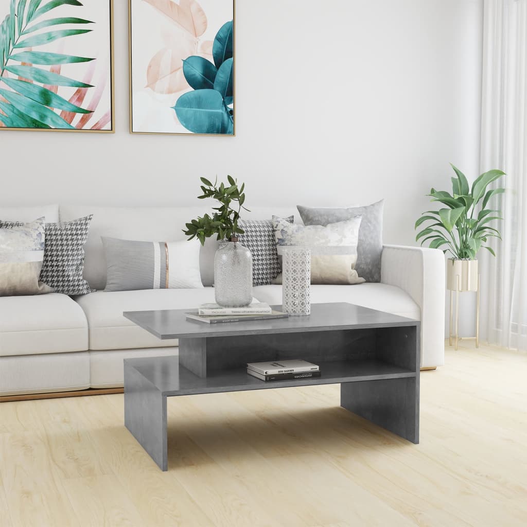 Sohvapöytä betoninharmaa 90x60x42,5 cm lastulevy - Sisustajankoti.fi