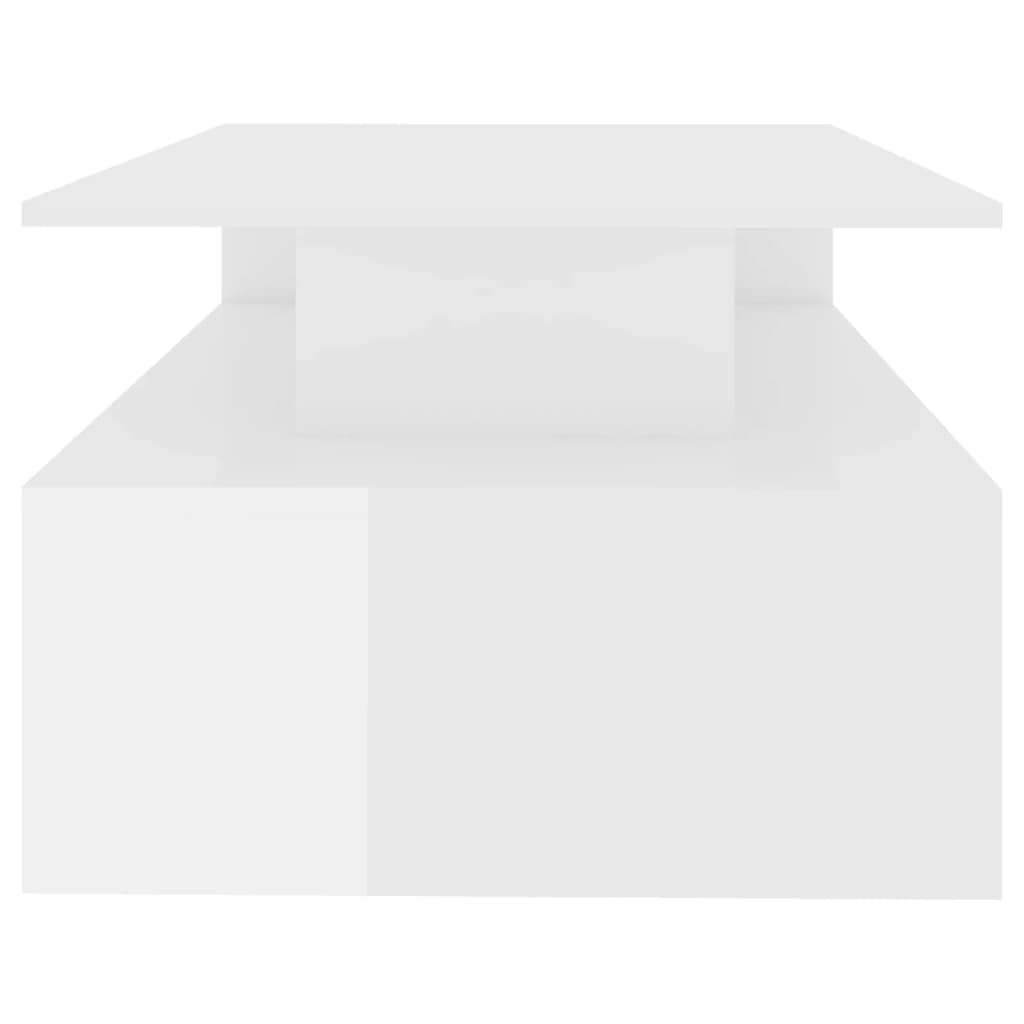 Sohvapöytä korkeakiilto valkoinen 90x60x42,5 cm lastulevy - Sisustajankoti.fi